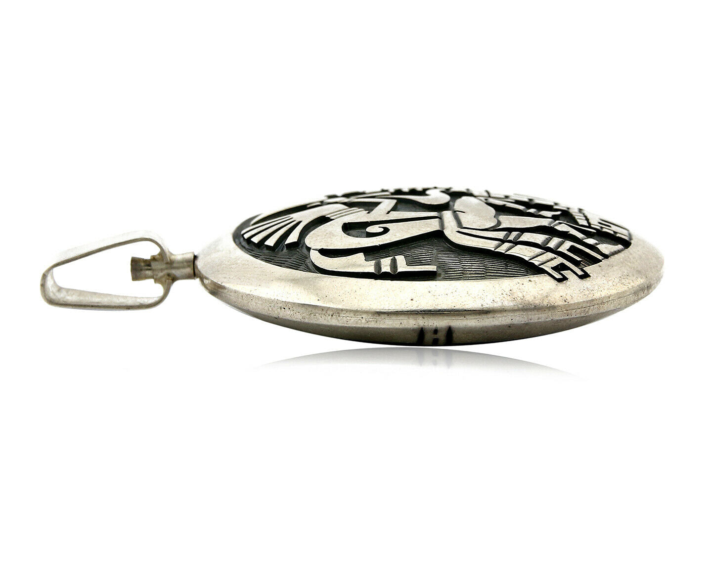 Navajo Spinner Pictograph Spinner Signed Artist TT .925 SOLID Silver Circa 80's