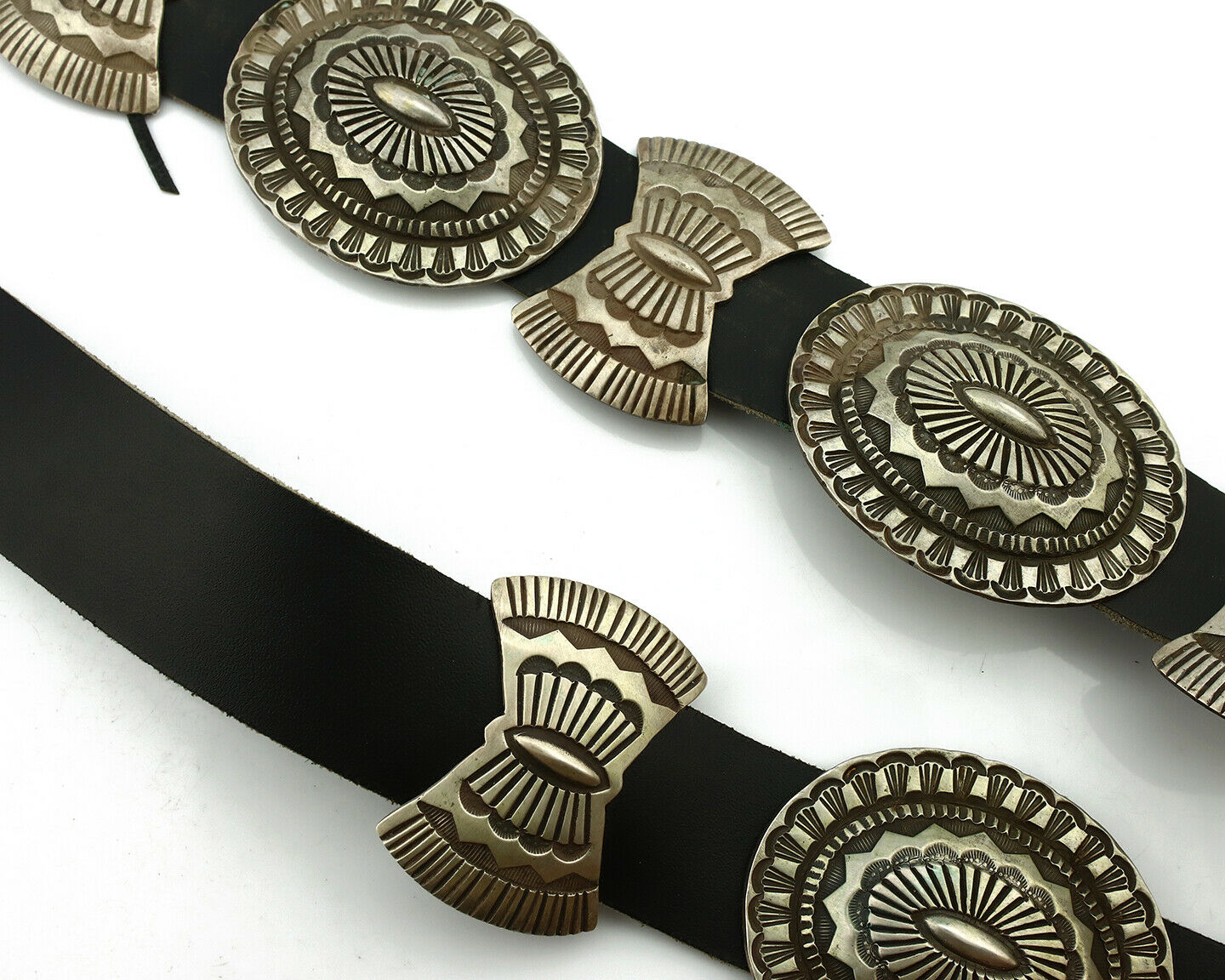Navajo Concho Belt .925 Silver Handmade Native American C.80's