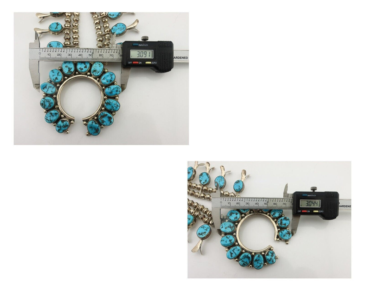 Navajo Squash Necklace 925 Silver Sleeping B Turquoise Signed J Johnson C.80's