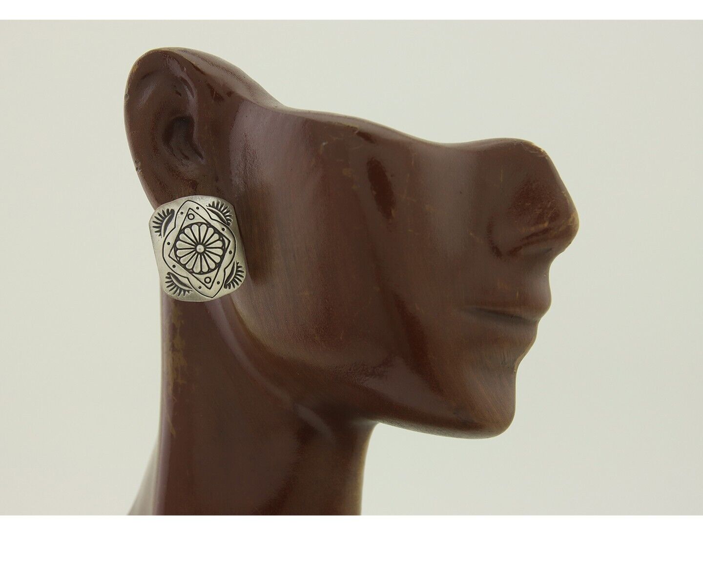 Navajo Concho Earrings 925 Silver Native American Artist C.80's