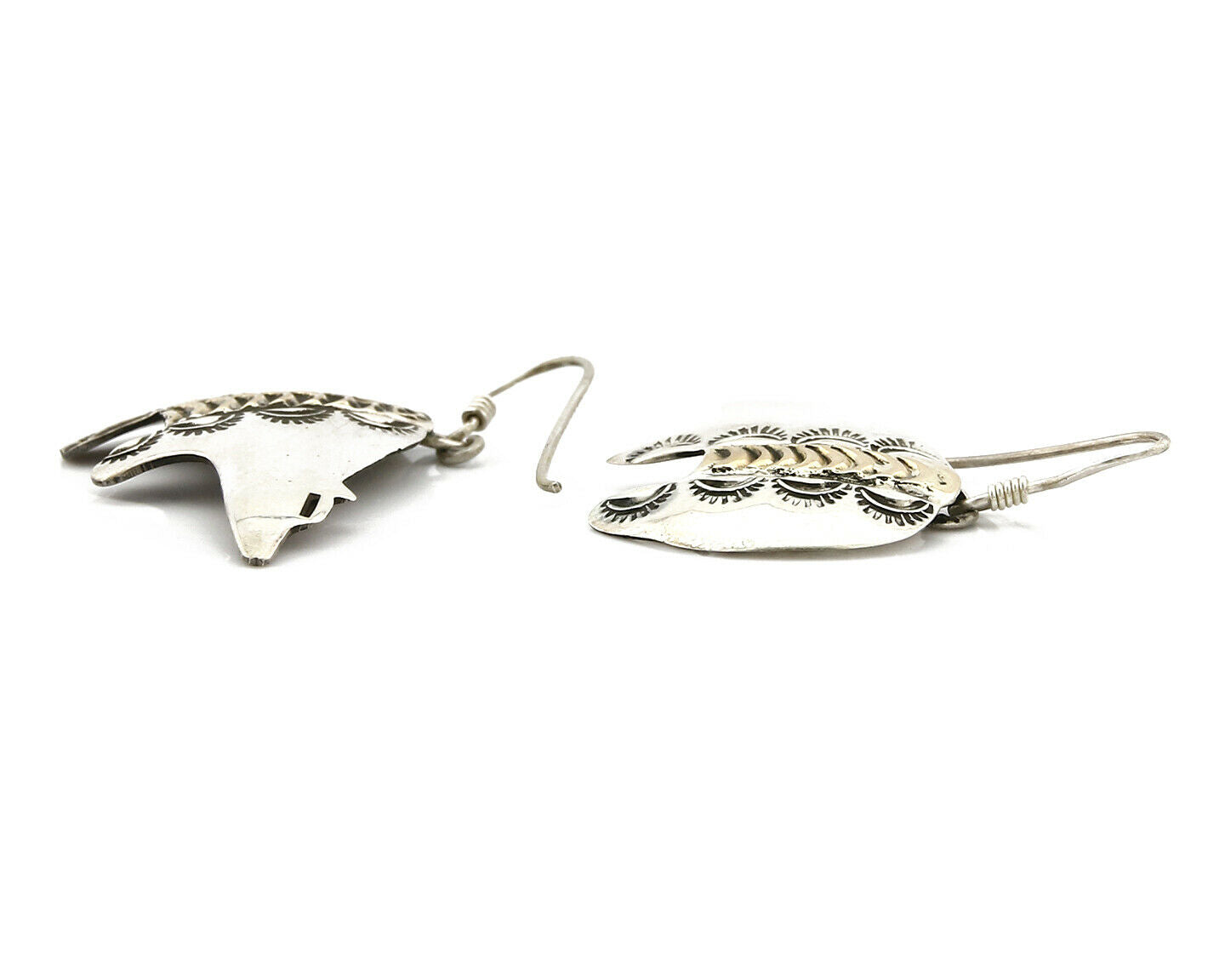 Navajo Dangle Earrings 925 Silver & 14k Solid Gold Spirit Bear Artist RT
