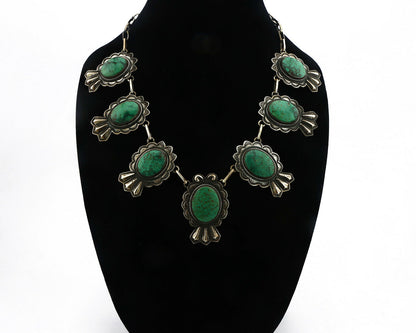 Navajo 7 Stone Green Turquoise Necklace by PJ Begay