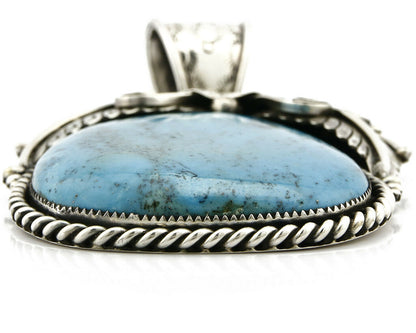Women's Navajo Turquoise Pendant LARGE Handmade Signed GOMEZ