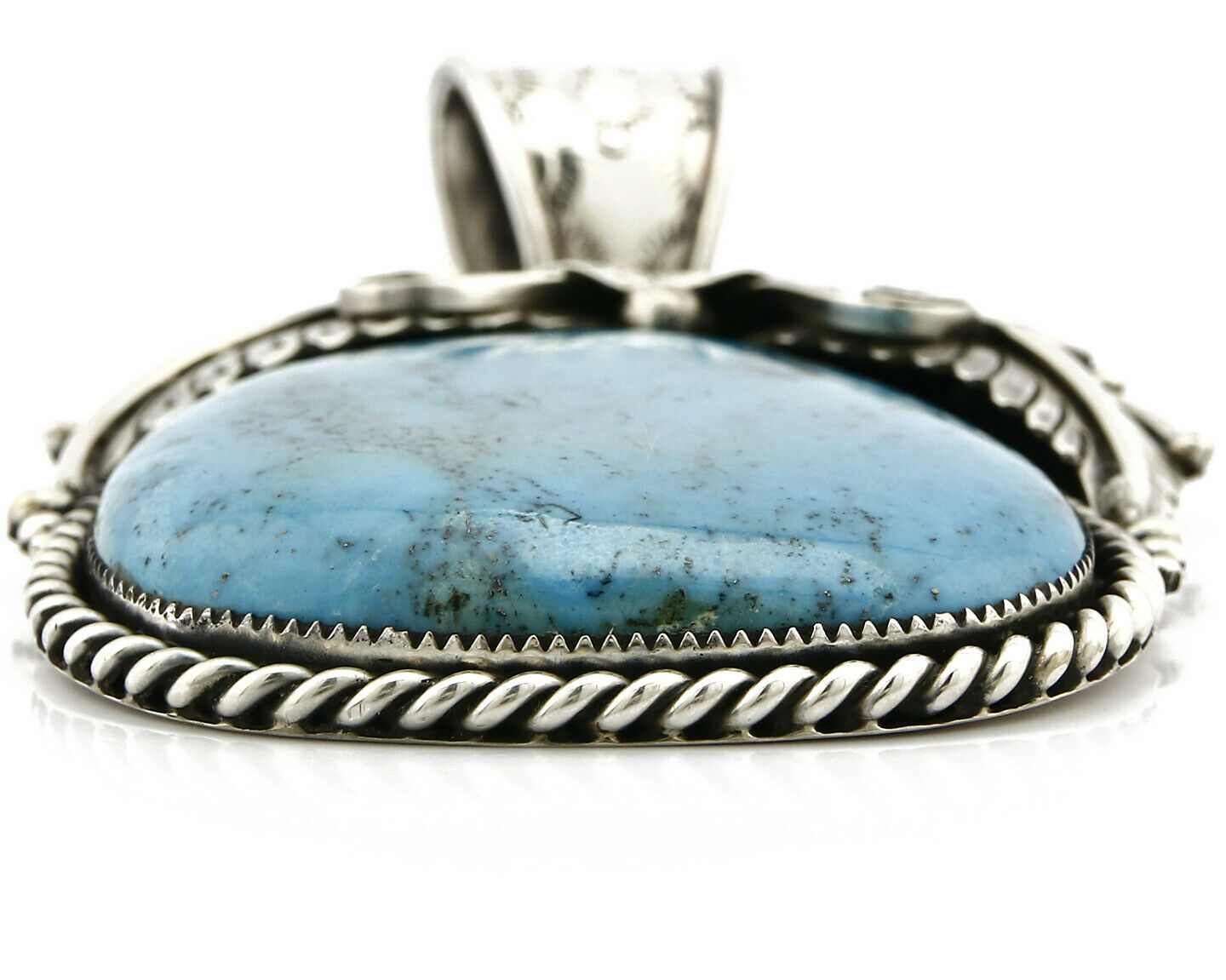 Women's Navajo Turquoise Pendant LARGE Handmade Signed GOMEZ