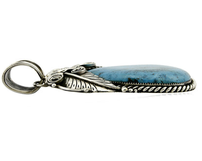Women's Navajo Turquoise Pendant LARGE Handmade Signed GOMEZ