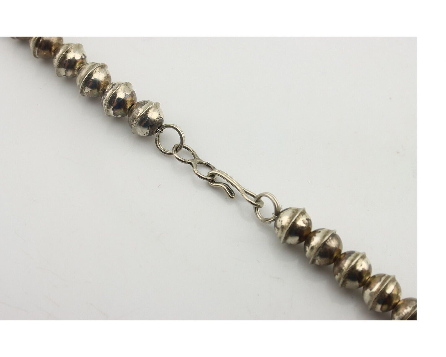 Navajo Squash Necklace 925 Silver Sleeping B Turquoise Signed J Johnson C.80's