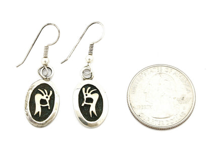 Navajo Dangle Earrings 925 Silver & 14k Solid Gold MM Rogers & NJ C.80's