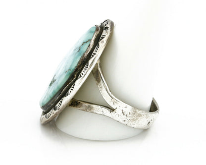 Navajo Turquoise Ring .925 Silver Natural Kingman Turquoise Handmade C.70's
