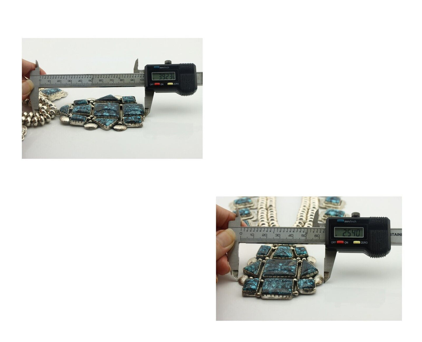 Navajo Necklace 925 Silver Lone Mtn Turquoise Signed Rose Abeyta C.80's