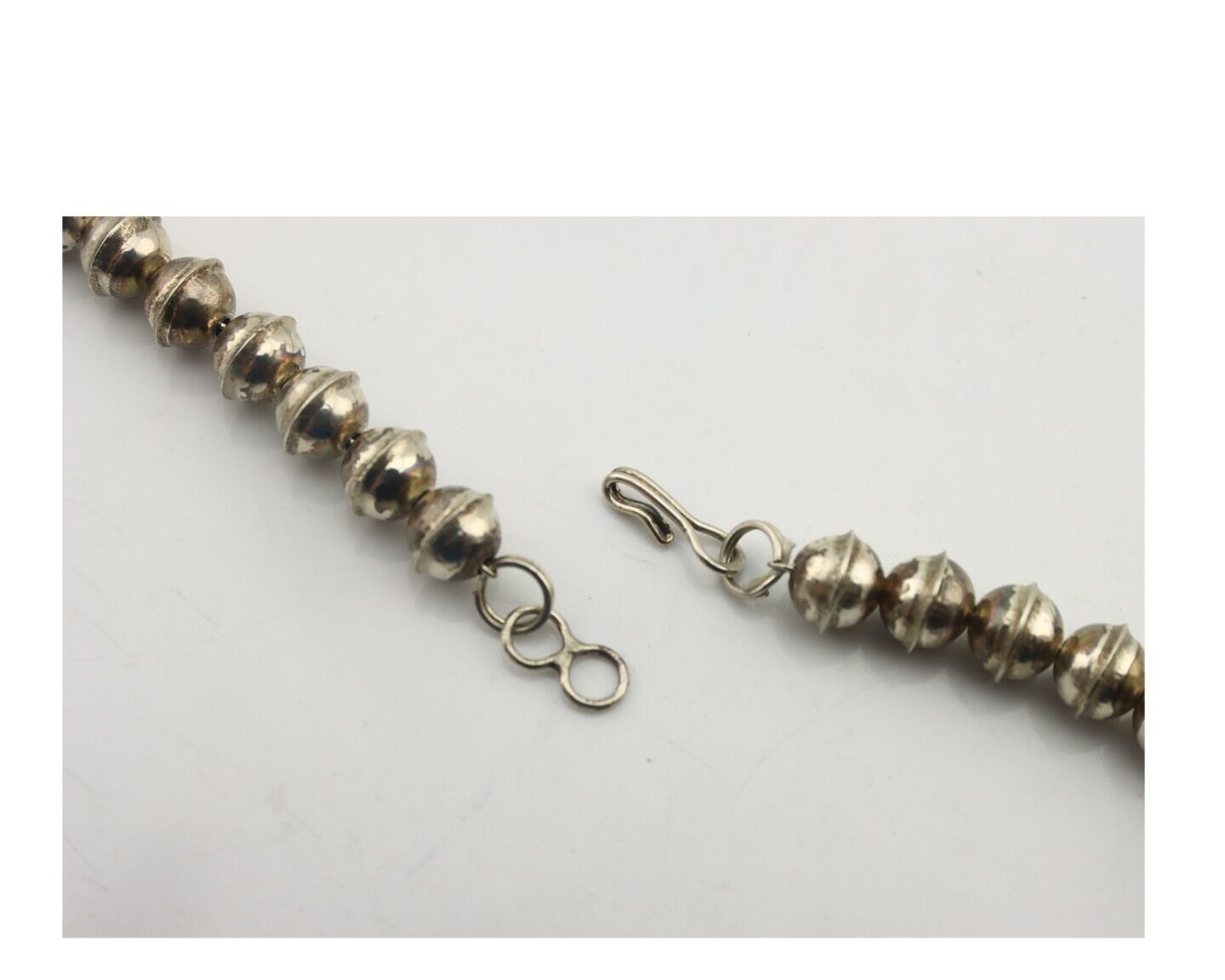 Navajo Squash Necklace 925 Silver Sleeping B Turquoise Signed J Johnson C.80's