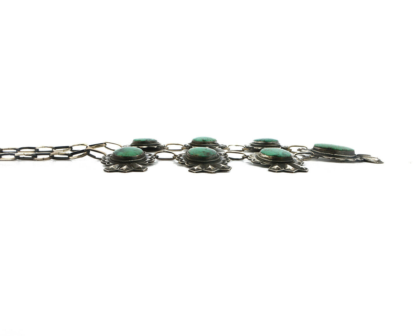 Navajo 7 Stone Green Turquoise Necklace by PJ Begay