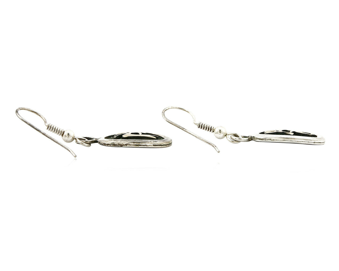 Navajo Dangle Earrings 925 Silver & 14k Solid Gold MM Rogers & NJ C.80's
