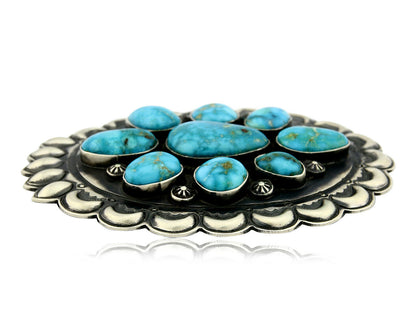 Navajo Morenci Turquoise Pendant .925 Silver Artist Paul J Begay C.80's