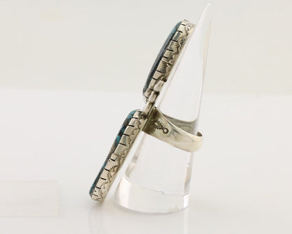 Navajo Handmade Ring 925 Silver Spiderweb Tuquoise Artist Signed MT C.80's