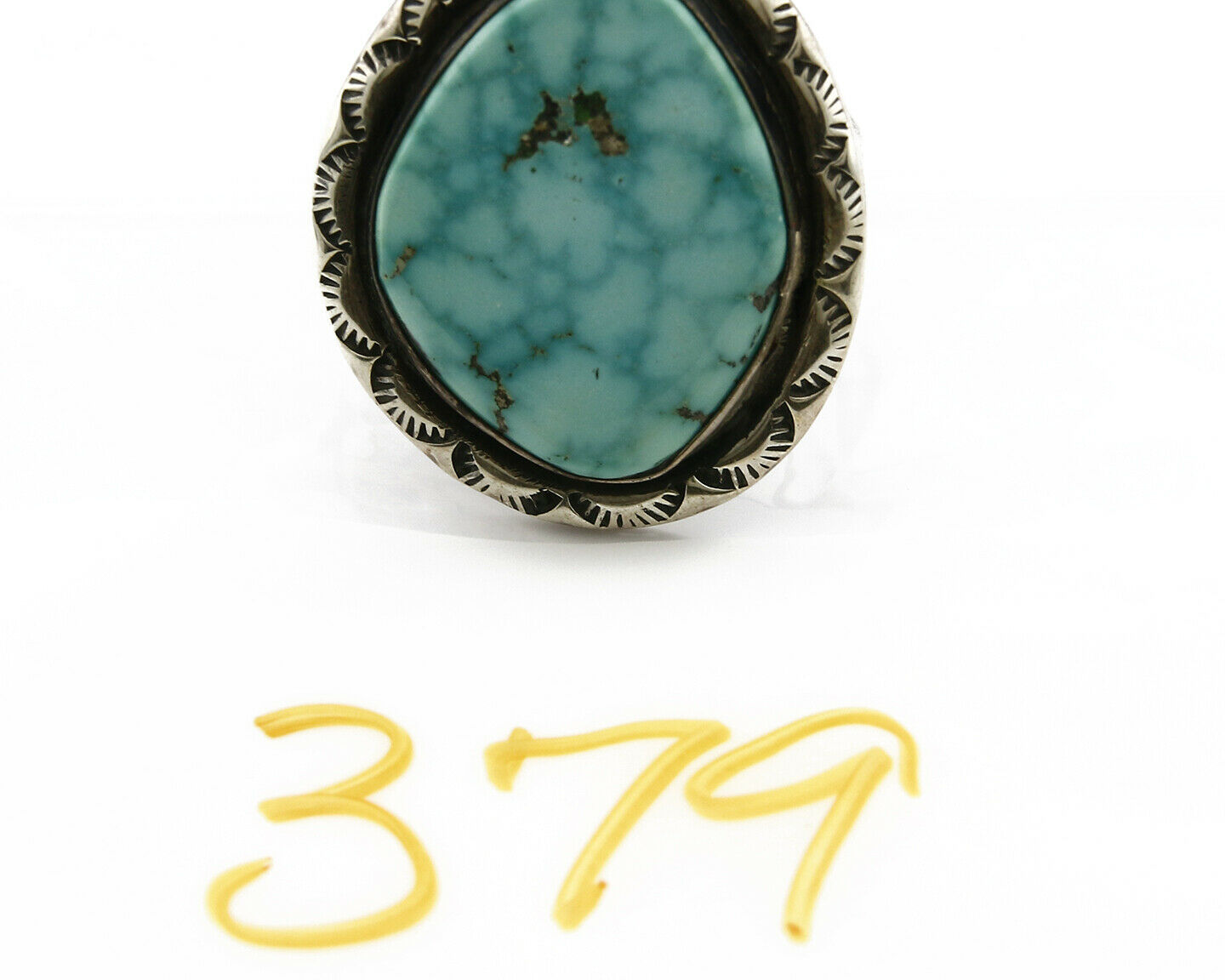 Navajo Turquoise Ring .925 Silver Natural Kingman Turquoise Handmade C.70's