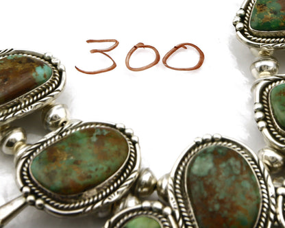 Navajo Larry Sandoval Squash Necklace Royston Turquoise .925 Silver C.80's