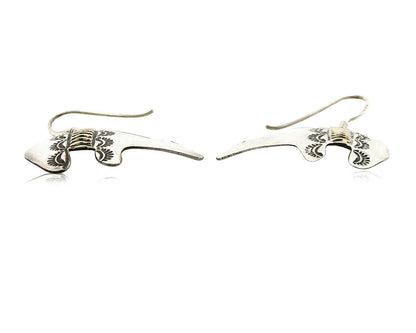 Navajo Dangle Earrings 925 Silver & 14k Solid Gold Spirit Bear Artist RT