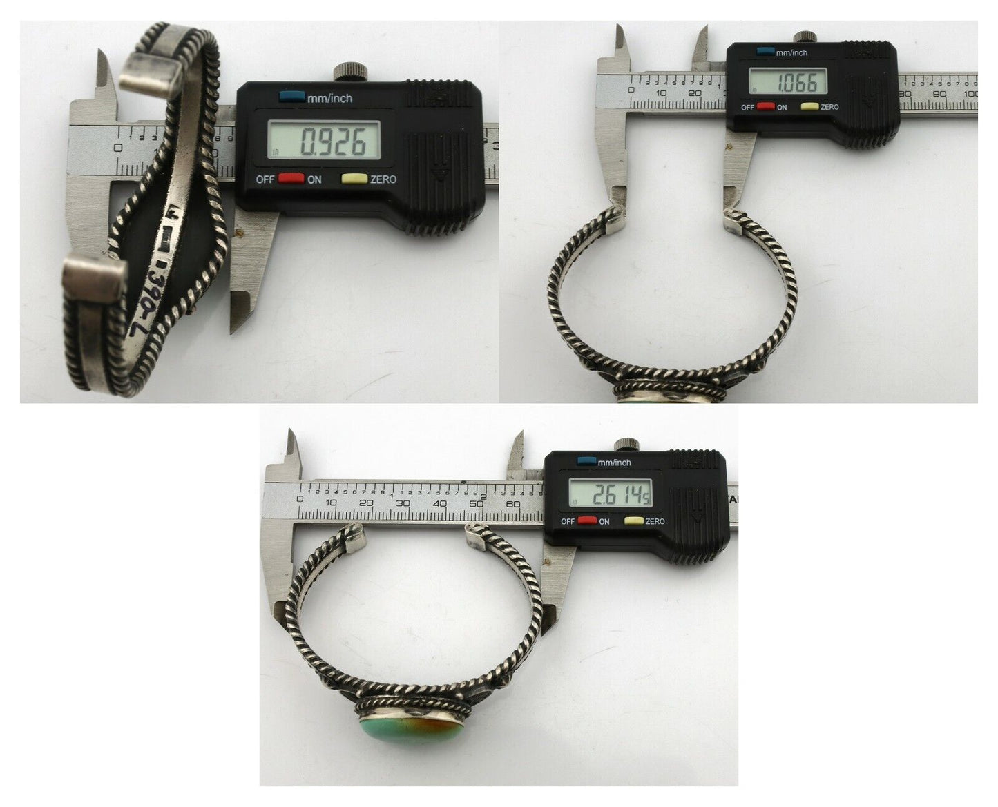 Navajo Bracelet .925 Silver Royston Turquoise Artist Signed JB C.80's